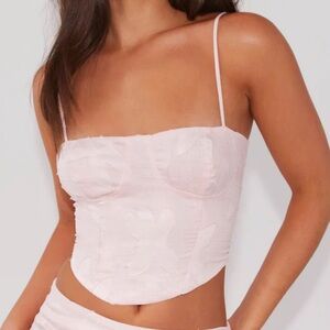 NWT Peppermayo - Best Love Lace Up Top - Pink Petal, size US 6 / AU 10